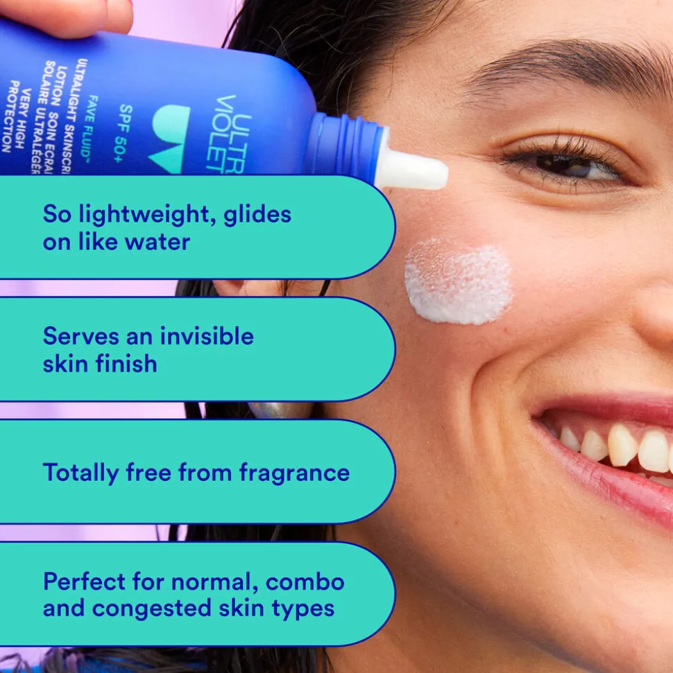 Fave Fluid SPF 50+ Lightweight Fragrance Free Skinscreen 75ML